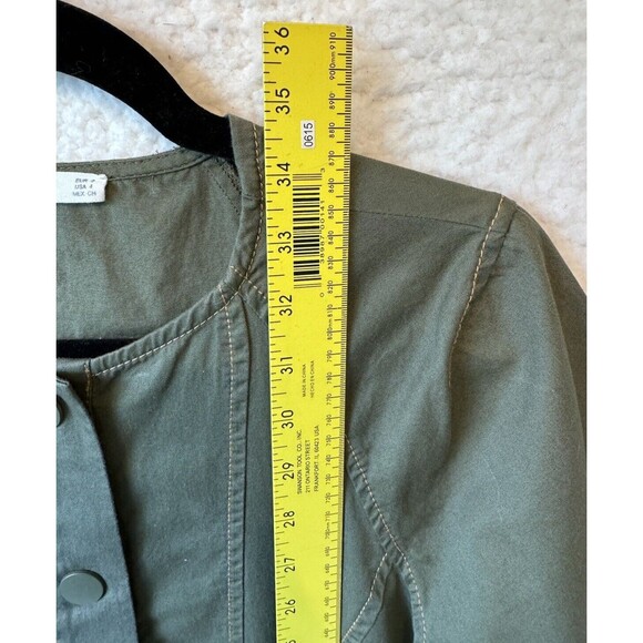 Mango MNG Size 4 Women's Olive Green Cargo Snap Front Collared Dress - Picture 5 of 8